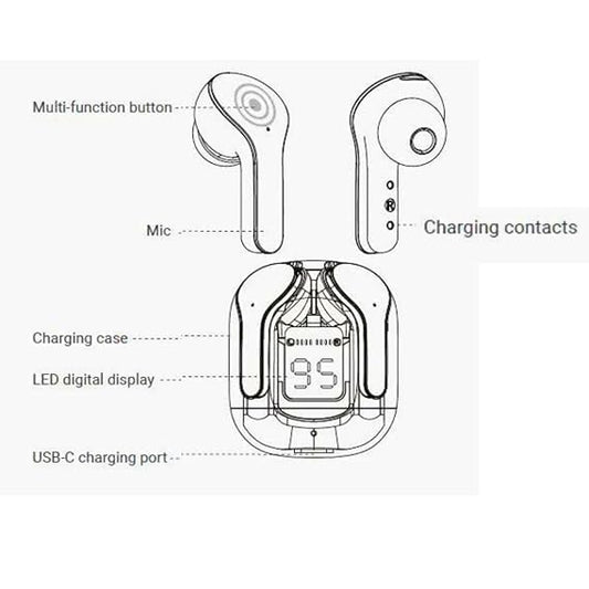 Ultrapod Wireless earbuds with 20 hours of playtime, transparent design, sweat-proof, and great sound (Multicolor)