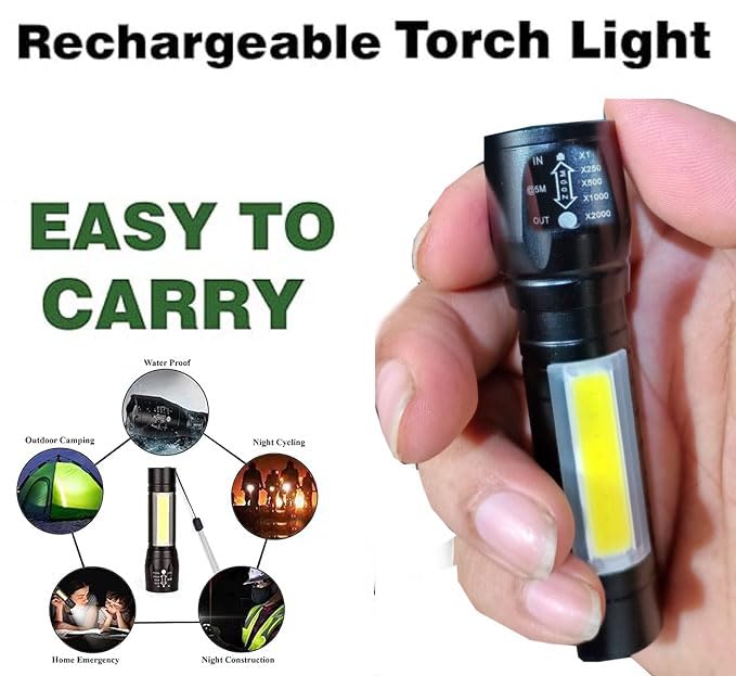 Rechargeable USB LED Flashlight (1 piece)