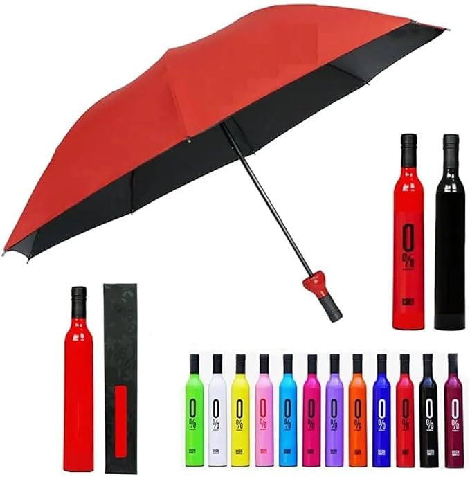 Rainproof & UV Protection Unisex Bottle Umbrella with a Unique Design | Multicolor