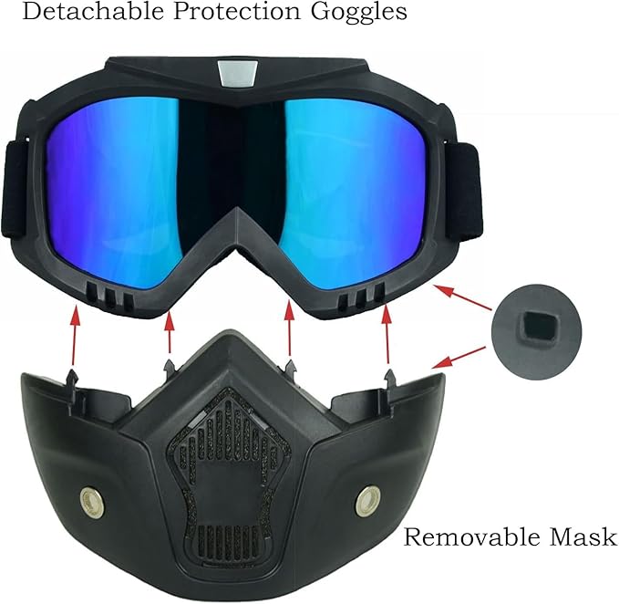 3-in-1 Bike Protection Gear: Goggles, Mask, & Shield