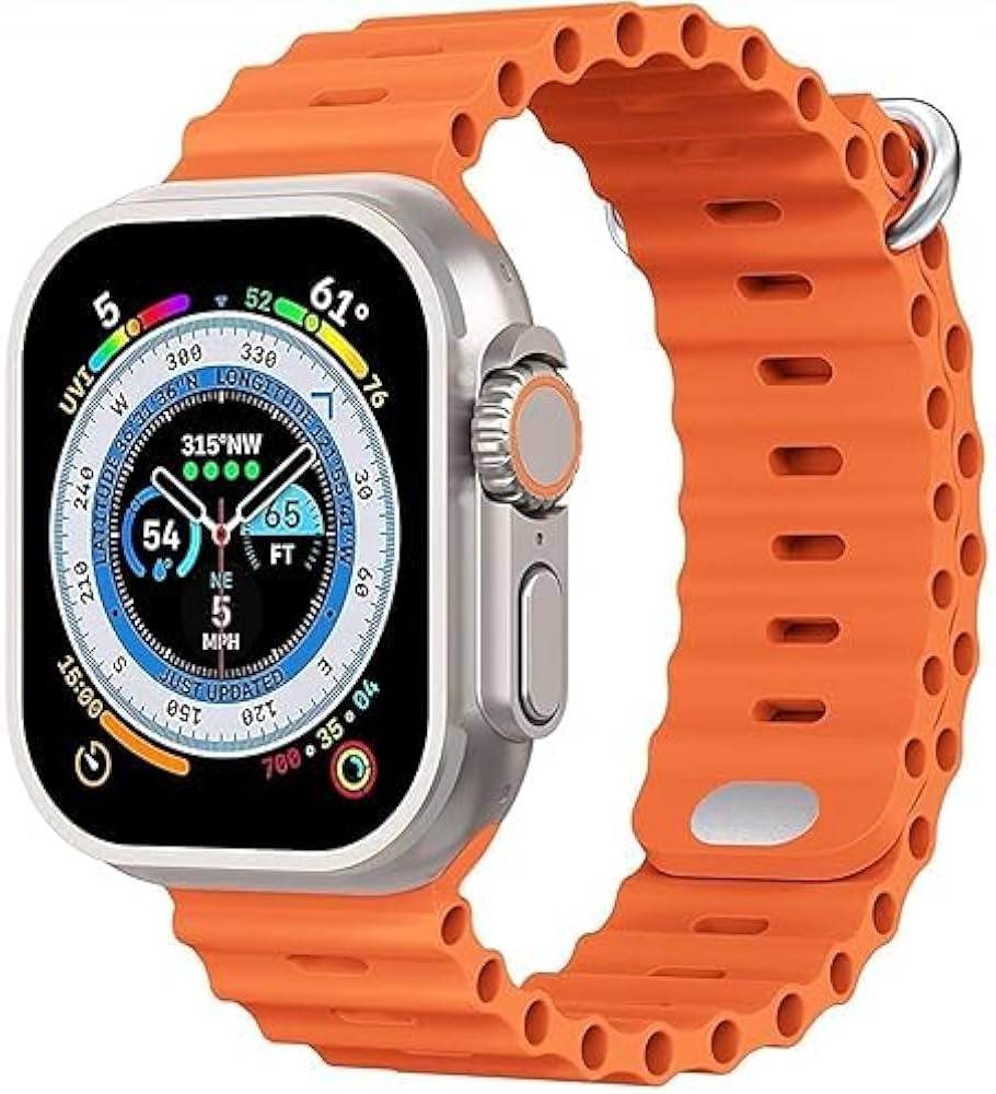 I8 Ultra Max Bluetooth Smartwatch Multi-Feature For Unisex Smartwatch (Orange Strap, Adjustable)